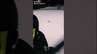 2 year old snowboarders first run