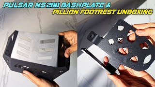 Pulsar NS 200 Bashplate/Pillion Footrest Unboxing | MEG Deals - @AMARKVLOGS