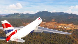 Most Crosswind!! Boeing 747 British Airways Flight Landing at Gladstone Airport