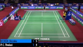 R32 - WS - UCHIDA Shizuka vs Thulasi P.C. - 2014 India Badminton Open (F G1end)