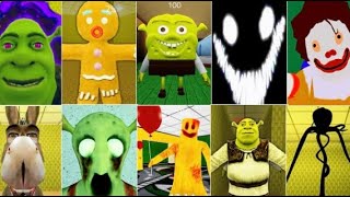 Beating all 25 levels shrek in the backrooms roblox game