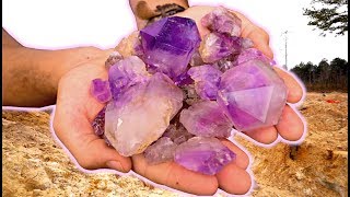 Digging for Amethyst Crystals at Jackson's Crossroads Mine in Georgia - So Much Purple!