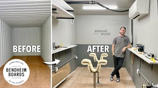 Shipping Container Transformed into a Surfboard Shaping Bay [Start to Finish]