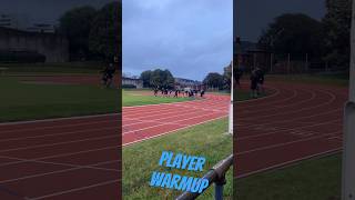 Us Portsmouth players warmup before vs liphook Utd in the first round Russell cotes cup