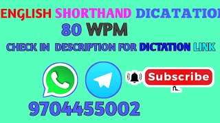 80 WPM| NEWS PAPER DICTATION| SSC STENO| NCERT SHORTHAND DICTATION, VIDHAN SABHA STENO DICTATION|