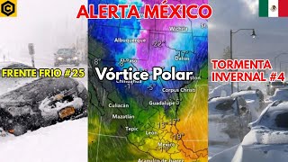 SE DIRIGE A MÉXICO CICLON POLAR, PROVENIENTE DEL POLO NORTE, FRENTE FRIO #25 Y TORMENTA INVERNAL #4