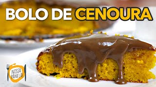 Bolo de Cenoura com Cobertura de Chocolate - Fofinho e Gostoso