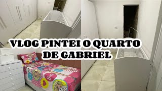 VLOG PINTEI O QUARTO DE GABRIEL FICOU TUDO BRANQUINHO + FAXINA NO QUARTO DE GEOVANNA.