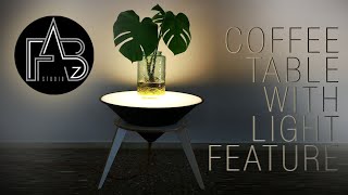 Turned a cable reel into coffee table with light