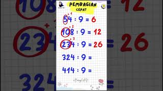 CARA CEPAT PEMBAGIAN #shorts #pembagian #belajarpembagian #pembagianbersusun #porogapit  #maths