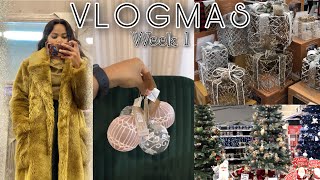 VLOGMAS WK #1: CHRISTMAS DECOR SHOPPING AT THE RANGE, B&M AND MATALAN | HOME DECOR HAUL & PEP TALK