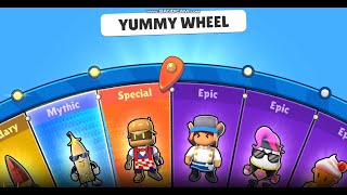 Spinning 20k Gems for Yummy Wheel Skin in Stumble Guys! 🎡🔥