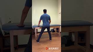 Wide stance lateral lunge with hand support