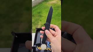 Protech knives Malibu Operator CPM 20cv DLC reverse tanto blade Tritium button every day carry