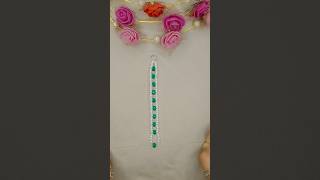 How To Make Bracelet With Crystal Beads💚🤍Diy Bracelet🤗🥰#shorts#youtubeshorts#viral#trending#handmade