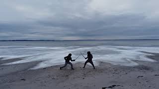 Military sabre at the beach in February