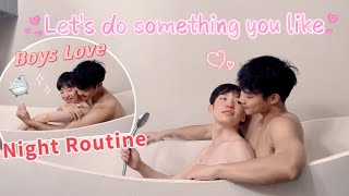 Relaxing Bath Time With Boyfriend🛁😳~ Boys Sweet Hotel Night Routine🥰 Cute Gay Couple VLOG