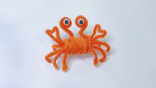 How to make pipe cleaner crab | Pipe cleaner crab 🦀