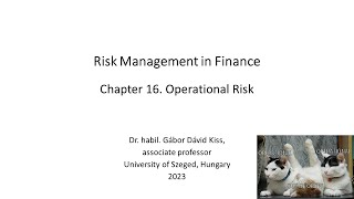 Risk Management in Finance: 19. Operational Risk