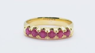 Anel de Rubis em Ouro 18K