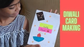 how to make a card for Diwali by saanvi/సాన్వి తయారు చేసిన దీపావళి కార్డు