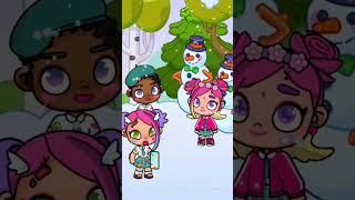 invited my school friends to play in the snow and meet a snowman #avatarworld #tocaboca