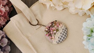 Bag Charm Embroidery - Embroidered Keychain - Hanging Accessory Bag Tutorial  - Gift Idea