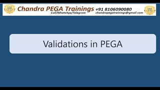 {తెలుగు} Validations - pega ||Regular batches||Call/WApp+91 8106090080||Check details below #pega