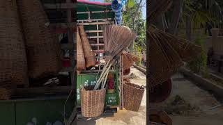 Brooms, baskets, baskets made of bamboo, stoves made of clay | Cambodian Street Food