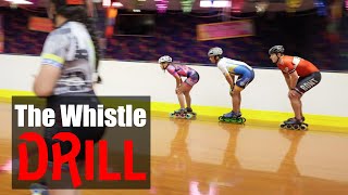 The Whistle Drill At Inline Speed Skating Practice