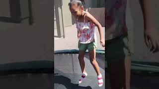 Kaidence shows us her front flip🤸‍♀️ #trampolinefun ￼#shortsfeed #kidyoutuber