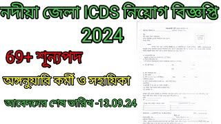 Nadia district ICDS recruitment 2024/ ICDS recruitment Nadia district 2024/ Nadia district icds