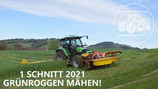 Grünroggen mähen mit Deutz und Pöttinger Power | 1 Schnitt | Glosara Agrar | Fendt | Silage