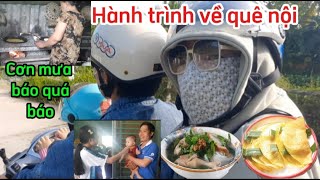 Hành trình về quê nội chơi, dự định không thành bởi cơn mưa bất ngờ đến như bão táp kéo dài 6 giờ.