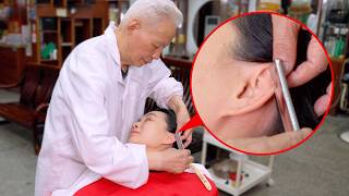 ASMR Hair Wash & Shave by an 85-Year-Old Barber in China's Oldest Barbershop