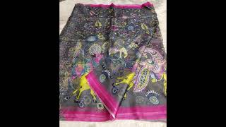 kota saree kalam kari dizain  with digital print