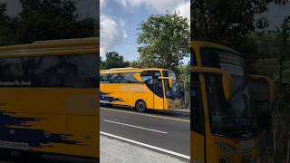 Bus SatelQu rute Jogja - Purwokerto Body Jetbus 3 Single Glass Adiputro