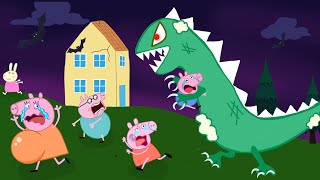 Zombie Apocalypse, Dinosaur Zombie attacks Peppa's house 🧟‍♀️ | Peppa Pig Funny Animation