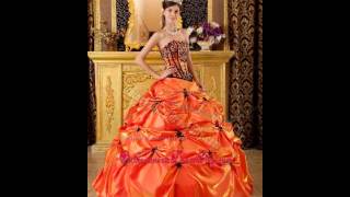 orange sweetheart quinceaenra dresses