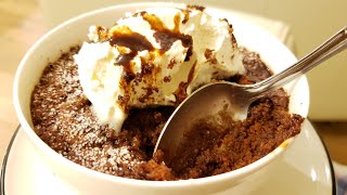 One minute video:  Eggless microwave chocolate lava cake: It's so easy, my kid made it