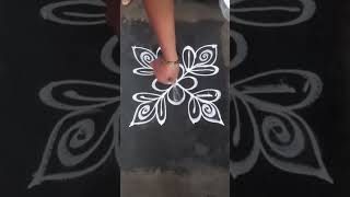 4*4dots easy flower kolam design