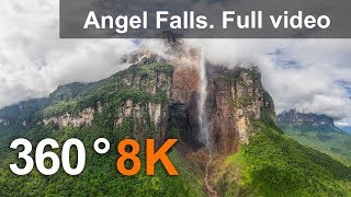 360°, Angel Falls, Venezuela. Aerial 8K video