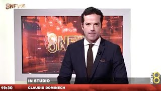 Claudio Dominech conduce 8News, in diretta su Canale 8