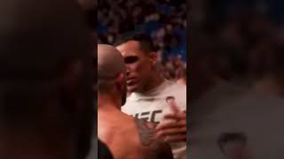 Charles Oliveira and Volk share a moment after UFC 284