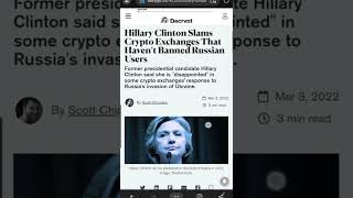 Hillary Clinton Slams #Crypto Exchanges That Haven’t #Banned #Russian Users