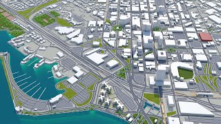 Buffalo city New York USA 3d model 20km