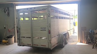 Aluminum welding repairs on a livestock trailer