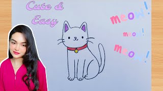 How to draw a Cat easy  ( step by step ) | Cat drawing  for kids