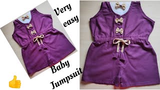 Cute Baby jumpsuit | Easy Cutting And  Stichting  | Dungree dress #babydress #sewing