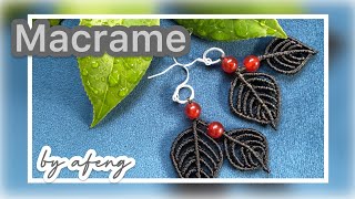 Macrame by Afeng: |Macrame Tutorial| Macrame Earrings |  leaves Earrings ｜编绳｜耳环｜ DIY-202040